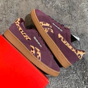 Reebok Club C 85 leopard Print Classic Y2K Style Sneakers